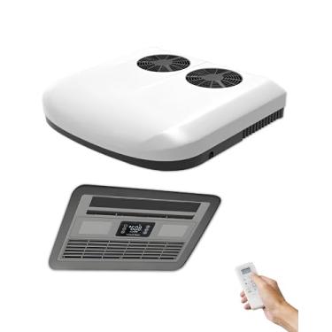 Imagem de Ar condicionado RV 12V, unidade A/C de teto de resfriamento rápido de 13000 BTU, ar condicionado de trailer de baixo ruído de 12 volts para trailer, caminhão, carro, caravana, trailers, tratores, van