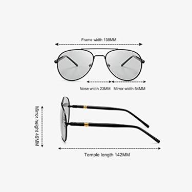 Imagem de Zyyini Óculos de Sol Piloto Fotocromáticos Com Bloqueio de UV Reduzem o Brilho e o Brilho Noturno Ao Dirigir Material de Metal de Pesca (Preto)