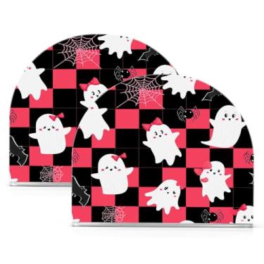 Imagem de Wassud Fantasmas fofos com arcos porta-guardanapos de acrílico, dispensador de guardanapos de papel moderno em forma de U para mesa, cozinha, sala de jantar, bancada 2 peças (comporta 50-60