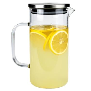 Imagem de Jarra de Vidro Borossilicato 1,1L com Tampa Inox | Resistente ao Calor | Fechamento Hermético | Ideal Para Sucos, Chás e Água Aromatizada | Design Moderno e Transparente