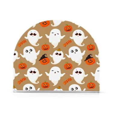 Imagem de Wassud Abóboras e Boo Porta-guardanapos de acrílico, dispensador de guardanapos de papel moderno em forma de U para mesa, cozinha, sala de jantar, bancada 1 peça (comporta 50-60 guardanapos)