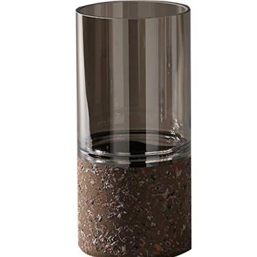 Imagem de YYBOES Vaso de vidro para decoração de vaso de flores, decoração de vaso de vidro transparente simples e leve nórdico para sala de estar, mesa de jantar, arranjo de flores secas e decoração de casa