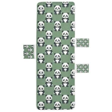 Imagem de STAYTOP Linda capa de toalha de cadeira de panda, capa de espreguiçadeira macia, capas de cadeira de praia com bolsos para jardim ao ar livre, pátio, pátio, banhos de sol, gramado, 215 x 76 cm