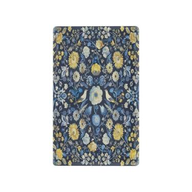 Imagem de Wassud Placa de cobertura para interruptor de luz de pássaro azul escuro decorativa para tomadas elétricas em branco 11 x 6 cm