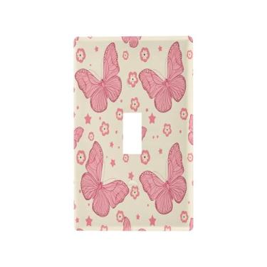 Imagem de Wassud Butterflies Cute Light Switch Cover Plate Decorativas Placas de Parede para Tomadas Elétricas Interruptor Único 4,53 x 2,76 Polegadas