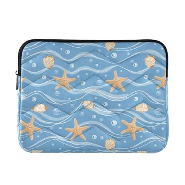 Imagem de Coikll Bolsa para laptop Starfish and Conch, capa protetora à prova de choque para notebook de 13 a 14 polegadas