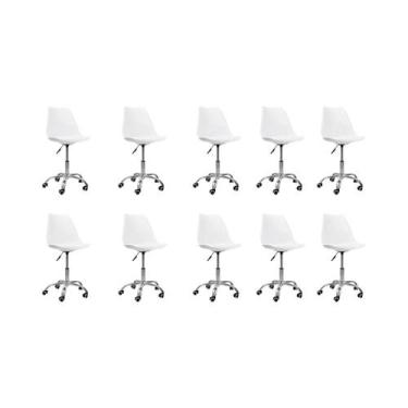 Imagem de Cadeira Office Base Cromada com Rodízio Giratória Saarinen - Oficial W