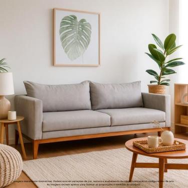 Imagem de Sofá 3 Lugares 2m Living Classic Fixo Madeira Maciça Tecido Sintético 
