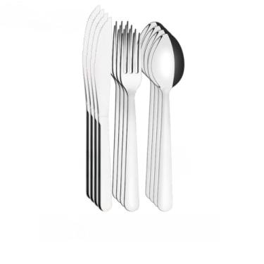 Imagem de Jogo de Talhares 72 Peças Inox 24 Facas c/Serra 24 Garfos 24 Colheres de Sopa Mesa Jogo de Talheres(72 PEÇAS)