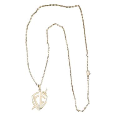 Imagem de Cordão Tijolinho 1,5mm Pingente Escudo Vazado Colares