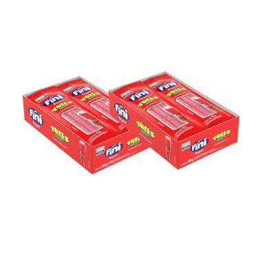 Imagem de Fini Tubes Regaliz Morango Cítrico, Balas de Goma Sabor Morango e Limão, 15g por Unidade, Kit com 2 Caixas