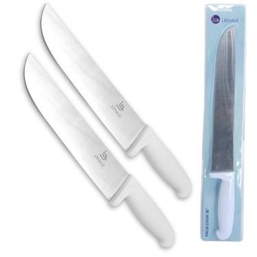 Imagem de Kit 2 Faca Para Churrasco Peixe Açougueiro Aço Inox 10 Pol - CLICK HOU