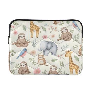 Imagem de Capa acolchoada para laptop fofa aquarela animais preguiças à prova de choque capa protetora para notebook bolsa para laptop 13 polegadas
