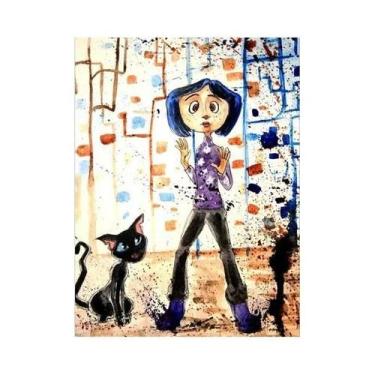 Imagem de Pintura Em Diamante 5D De Halloween, Arte De Coraline E Vincent Van Go