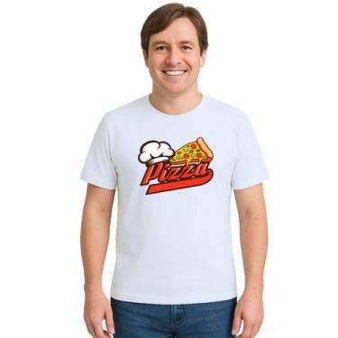 Imagem de Camiseta Pizza Pizzaiolo Pizzaria Estampa Personalizada - UseP4, Branc