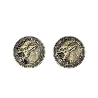 Imagem de Norse Foundry Monster Coins – Wolf (pacote com 10) | Tokens RPG de liga de zinco de 25 mm com acabamento em esmalte vermelho | Adereços de fantasia premium para DND, Pathfinder, jogos de mesa