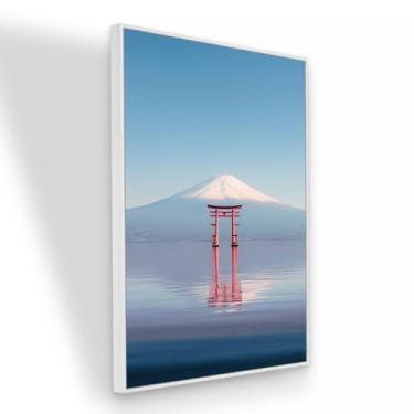 Imagem de Quadro Canvas Monte Fuji Japão 120x80 cm com Moldura Branca