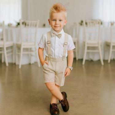 Imagem de Conjunto Social Infantil Menino, Com Suspensório Festa Aniversario Cas