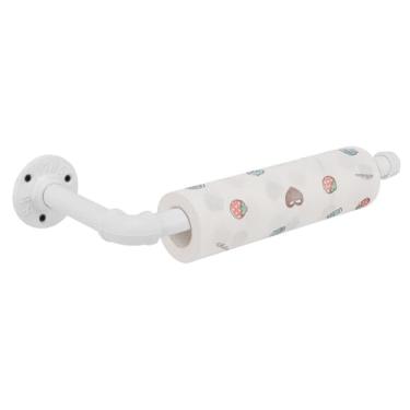 Imagem de Jeasor Suporte de toalha de papel de cozinha de tubo de ferro industrial, vintage fazenda resistente, faça você mesmo, suporte de toalha de papel rústico industrial para cozinha e banheiro (1, branco)