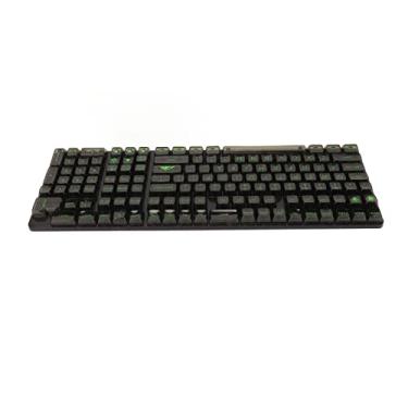 Imagem de KIMISS Conjunto de Teclas 132 Teclas de Alta Transparência PC CBSA Fosca e Ergonômica Personalizada para Teclado Mecânico Compatível Com Layouts 61/62/64/68/84/87/104/108 (Letras verdes