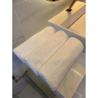 Imagem de Jogo 3 Toalhas de Banho Gigante 100% Algodão Alta Absorção Felpuda Grossa Macia Super Luxo(Branco (3 Toalhas de Banho))
