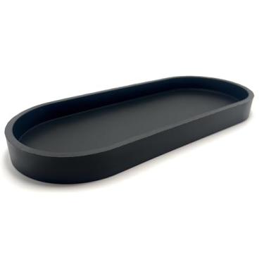 Imagem de Happitasa Bandeja de silicone premium de 30,5 cm x 12,7 cm | Organizador de pia e superfície com base antiderrapante resistente | Seguro para calor, lavável na lava-louças (preto)