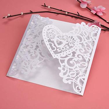 Imagem de GLOGLOW Suprimentos de Casamento Design Esculpido Personalizado, Estilo Europeu, Premium, 10 Peças, para Eventos de Casamento ou Festa Cartões de Convite de, Nan (Modelo em forma de coração)