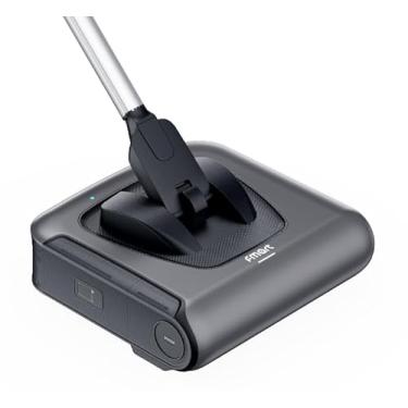 Imagem de FMART Vassoura elétrica sem fio FM-009 — Operação leve com uma mão com alça flexível, design silencioso, escova de borda poderosa de alta velocidade, para pisos duros, cantos e tapetes de pelo baixo