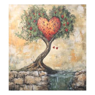 Imagem de Blueangle Capa de ímã de lava-louças Love Tree, decoração de capa frontal de lava-louças, adesivos de eletrodomésticos, adesivos de eletrodomésticos, adesivo magnético decorativo de 58,4 cm C x 66 cm