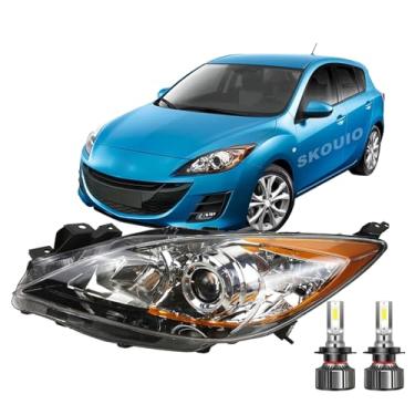 Imagem de Faróis de substituição para Mazda 3 2010-2013, lente transparente do lado esquerdo do motorista, farol dianteiro para Mazda 3 2010 2011 2012 2013