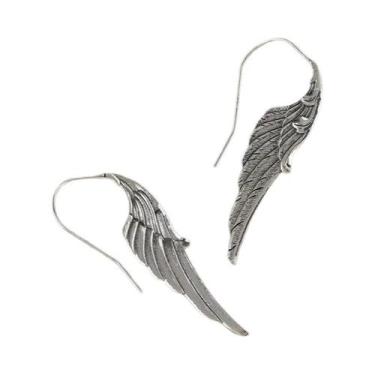 Imagem de Vintage asas de anjo brincos femininos vintage pena design pingente mo
