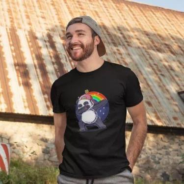 Imagem de Camiseta Algodao Streetwear Urso Panda Colorido Dark Dtf - Dinka, p, P