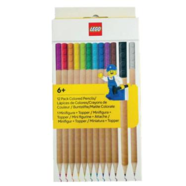 Imagem de Lápis de Cor 12 Cores + 1 Topper  + Minifigura LEGO® | LEGO® Stationery | Material Escolar Lego®
