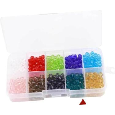 Imagem de Conjunto de miçangas para fabricação de joias para colar e pulseira, contas de metal sortidas e coloridas com pingentes em uma caixa de armazenamento, kit de acessórios DIY para criatividade