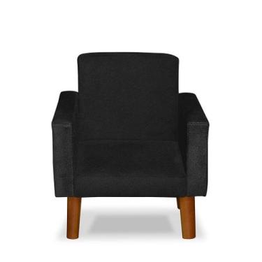 Imagem de Mini Poltrona Cadeira Infantil Nina De Criança Suede Preto - Pandora D