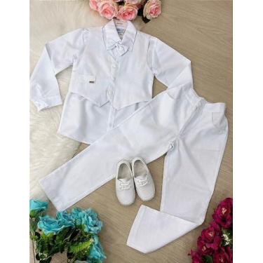 Imagem de Conjunto Meninos Kanga Danilo Social Branco com Colete e Gravata Borbo