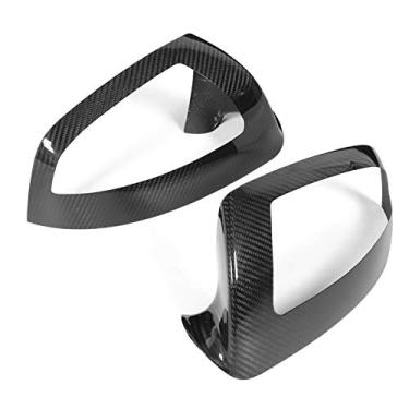 Imagem de KIMISS 2 Pçs Seco de Fibra Carbono Porta Lateral Espelho Capa Guarnição Adesivo para Apto para Benz W204 C Classe C300 C63 2007-2011 Lhd Rhd