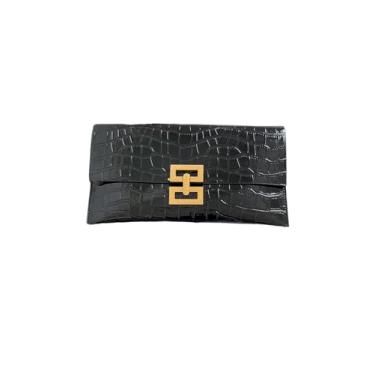 Imagem de Verdusa Bolsas femininas clutch metálicas bolsas envelope bolsas, Preto, One Size