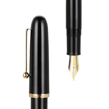 Imagem de EPANO Caneta-tinteiro acrílica transparente, ponta EF/F/M, papelaria, material escolar, canetas de escrita, PK 9019 (preta, 0,38)