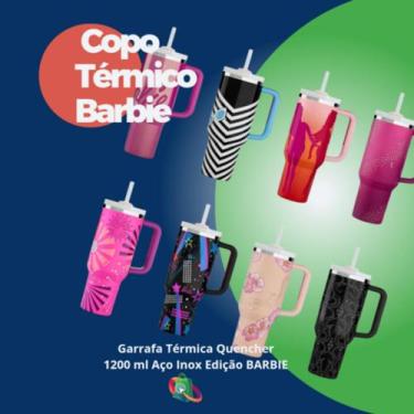 Imagem de Copo termico Quencher Barbie inox 1,200 litros com canudo-Barbie cores