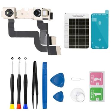 Imagem de MrR.OMW Para iPhone XR Câmera Frontal Substituição 7MP Câmera Frontal Conector Cabo Flexível Receptor de Luz Transmissor Reparação Kit de Ferramentas de Reparação para A1984 A2105 A2106 A2108