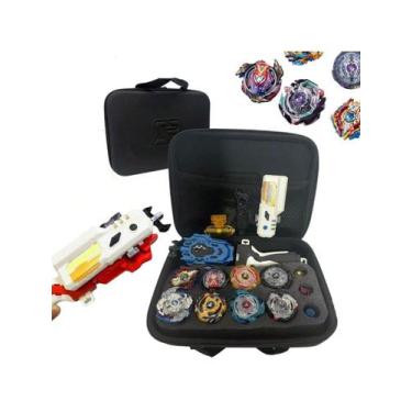 Imagem de Beyblade Maleta Kit Com 8 Beyblade + Lançador Dupla Rotação