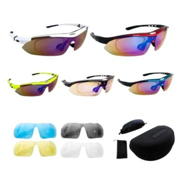 Imagem de Kit Óculos Ciclismo Bike 5 Lentes Suporte Grau Ciclista (Branco)
