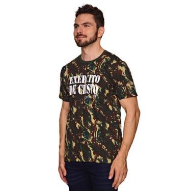 Imagem de Camiseta Camuflada Exercito de Cristo + Boina Camuflada Kit - Tedy Cam