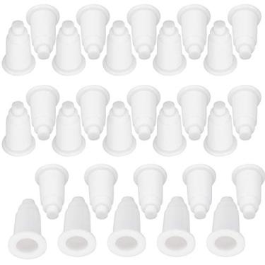 Imagem de Cuofyunl 30 peças de plástico com altura ajustável, placa de filtro inferior de aquário, suporte de placa de grade de filtragem de tanques de peixes, acessório de suporte (Branca)