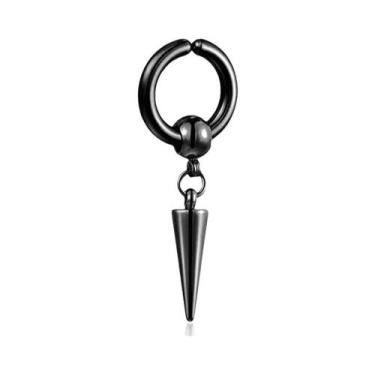 Imagem de Brincos De Argola Magnéticos Pretos Em Aço Inoxidável, Sem Perfuração,