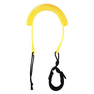 Imagem de Corda para Prancha de Stand Up Paddle Elástica 10 Pés Surf com TPU Flexibilidade e Durabilidade Cordão Enrolado Elástico Pulseira Tornozelo Macia Almofada Fita Fechamento Adesivo Hardware Conexão Anti