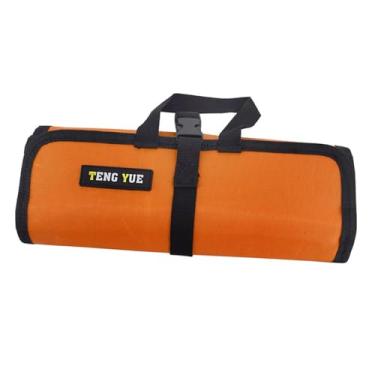 Imagem de oshhni Bolsa de escalada Quickdraw, bolsa de armazenamento suspensa, equipamento, mosquetão, gancho, organizador dobrável, para esportes ao ar livre, Laranja