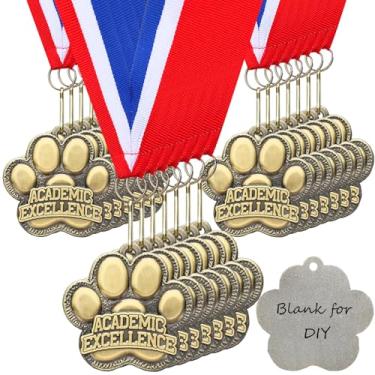 Imagem de Trnayi 20/40 peças de medalhas de impressão de pata para prêmios, medalhas de ouro, participação em equipe vencedora em massa para competições de torneios de prêmios de troféus (20 peças, excelência