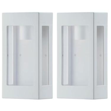 Imagem de Jogo 2 Arandelas Brancas Bivolt Lente Transparente Prime Luminária Externa Jardim Dital